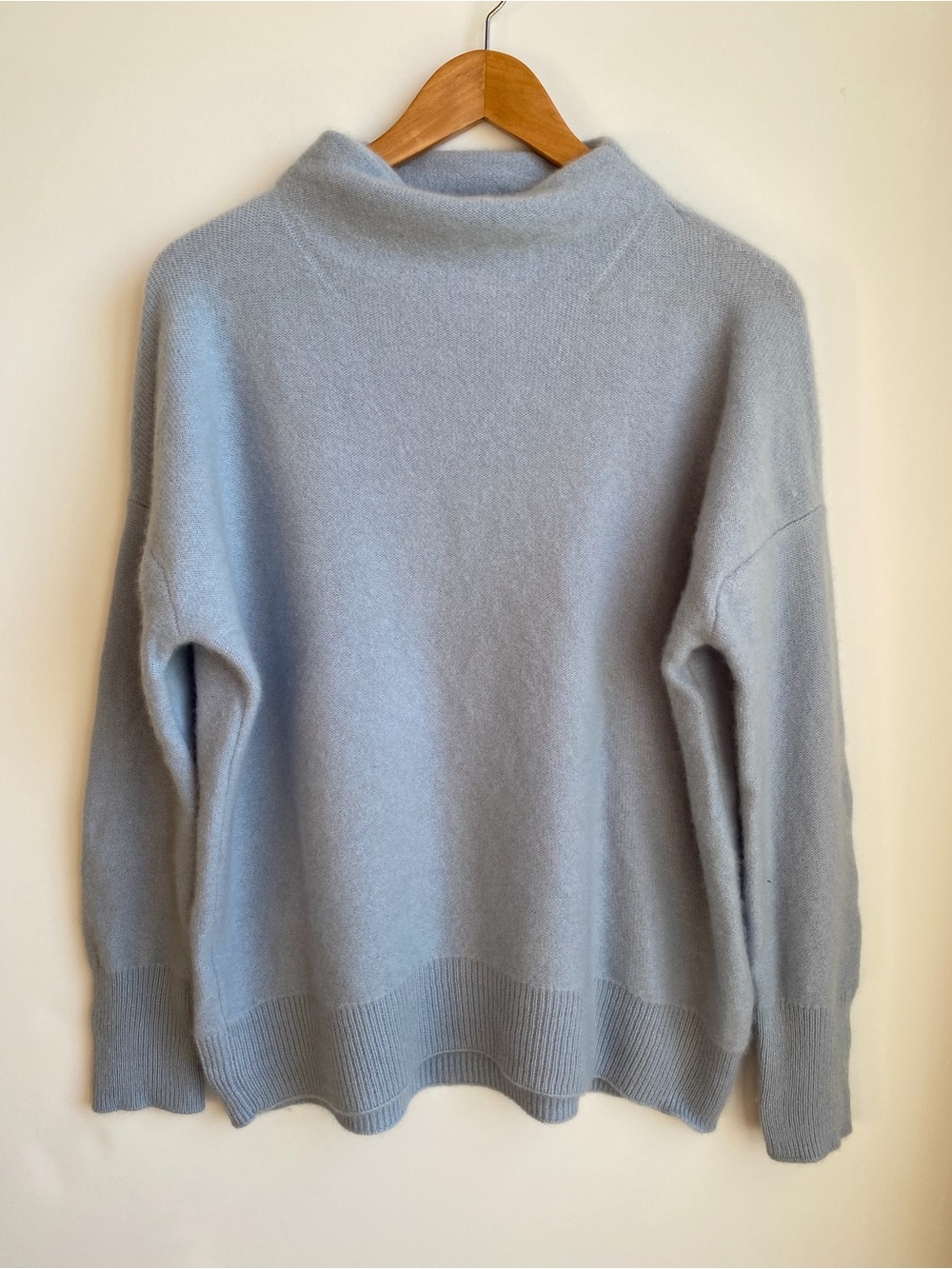 Vince 100% Cashmere Mock Neck Powder Blue
